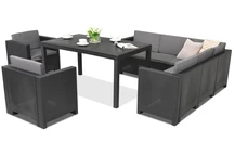 Un ensemble de meubles en rotin de couleur anthracite Colorado Comida 7 Bica