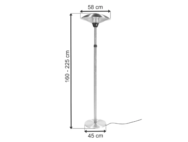 Wymiary produktu Chauffage infrarouge sur pied Hadar - 0x0x160