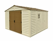 Grote kunststof tuinschuur Duramax WoodBridge Plus 10.5 x 10.5