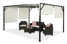 Metalen terraspergola Santorini 3 x 4m crème Garden Point