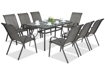 Metalen tuinset Modena Grijs voor 8 personen Garden Point