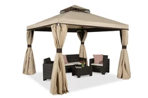Pavillons de jardin - pavillon de jardin avec moustiquaire Valencia 3x3m crème