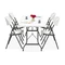 Inklapbare cateringtafelset 180 cm + 4 stoelen