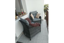 Fauteuil polyrotin Toledo anthracite Garden Point 2 pièces
