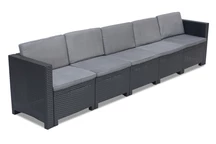 Canapé 5 places en technorotin Colorado anthracite Bica