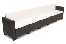Canapé de jardin 5 places en poly rotin Colorado marron Bica