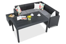 Coin technorotin avec table de jardin Nebraska Comida 5 anthracite Bica