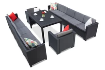 Colorado Fiesta Max 12 grand canapé en rotin synthétique Bica anthracite