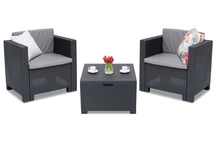 Ensemble Colorado Terrace Box 2 en technorotin anthracite Bica avec un coffre