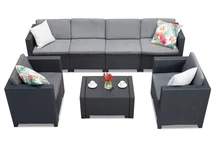 Ensemble canapé polyrotin Colorado Coffee 4 Max anthracite Bica