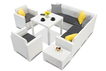 Ensemble de canapé en technorotin Dallas Nebraska 7 blanc Bica