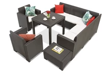 Ensemble de canapé en technorotin Dallas Nebraska 7 marron Bica