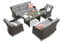 Ensemble de jardin en résine tressée Toledo Apetito 7 anthracite Garden Point