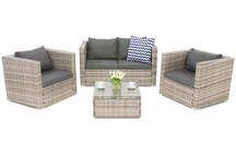 Ensemble de meubles de jardin en résine tressée gris Roma Coffee 4 Garden Point