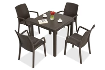 Ensemble de meubles en résine tressée marron Dallas/Indiana pour 4 personnes Bica