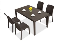 Ensemble de meubles en résine tressée marron Houston/Virginia pour 4 personnes Bica