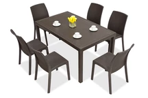 Ensemble de meubles en résine tressée marron Houston/Virginia pour 6 personnes Bica