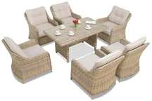 Ensemble en résine tressée Garden Point Toledo Premium  beige 