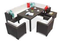 Ensemble en rotin avec Colorado Corner Max 8 Bica anthracite