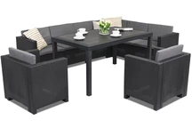 Ensemble en rotin avec canapé d'angle Colorado Comida Max 8 anthracite Bica