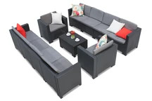 Ensemble polyrotin avec deux grands canapés Colorado Coffee Max 10 anthracite Bica