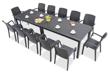 Ensemble repas de jardin Houston/Indiana 12 anthracite Bica