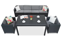 Ensemble rotin technique Colorado Fiesta Max 6 anthracite Bica