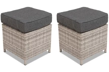 Garden Point Parme poufs de jardin en poly rotin gris