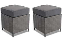 Lot de 2 poufs poly rotin Parme anthracite Garden Point