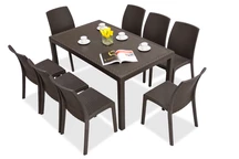 Salon de jardin en polyrotin brun Houston/Virginia pour 8 personnes Bica