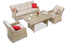 Salon de jardin en rotin Toledo Apetito 5 Garden Point beige