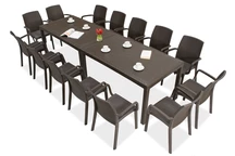 Service de table Houston/Indiana polyrotin 14 Bica marron