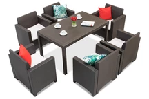 Technorattan eetset Nebraska Premium 6 bruin Bica