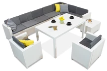 Technorattan set met hoek Colorado Corner Max 9 wit Bica