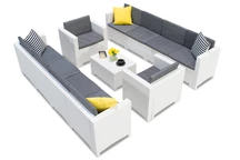 Technorattan set met twee grote banken Colorado Coffee Max 10 wit Bica