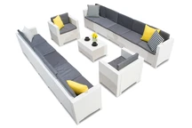 Technorattan set met twee grote banken Colorado Coffee Max 12 wit Bica