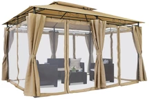 Tuinpaviljoen met muskietennet crème Ibiza 3x4m Garden Point