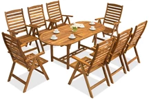 Un ensemble de mobilier en bois pour le jardin Hanoi/Bombaj 8 Garden Point