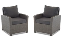 Garden Point set van twee Parma antraciet technorattan fauteuils