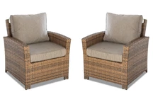 Garden Point set van twee Parma bruine technorattan fauteuils