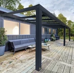 Abri de terrasse en aluminium Stockholm Palram 3,4 x 7,4 m gris