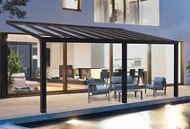 Abri de terrasse en aluminium Stockholm Palram 3,4 x 8,1 m gris
