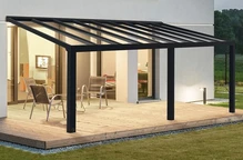 Aluminium terrasoverkapping Stockholm Palram 3,4 x 6,6 m grijs