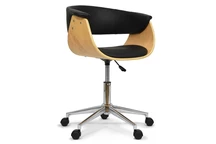 Élégante chaise de bureau en bois finie en cuir Denver Contract Point