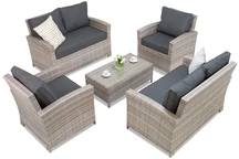 Parma Coffee 6 grijs Garden Point technorattan meubelset