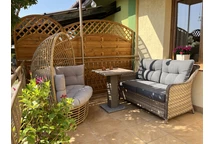 Toledo Garden Point cappuccino canapé 2 places en poly rotin