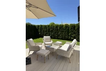 Meubles de jardin Bilbao Coffee 5 + 2 poufs Garden Point sable
