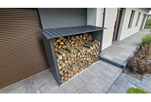 Abri bûches en métal Ottawa 2,17 x 0,83 m StoreBoss anthracite