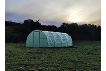 Serre tunnel de jardin à armature métallique 3x6m verte avec porte Garden Point