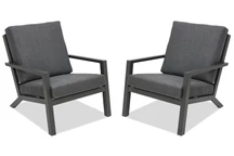 Aluminium fauteuil Braga Garden Point antraciet - set van 2 stuks